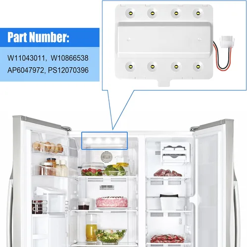 Miniatura 4 de W11043011 Reemplazo del módulo de luz LED para refrigerador Whirlpool, Kenmore, Maytag, Amana e IKEA - W10866538 AP6047972 PS12070396 Q184G2 Tablero
