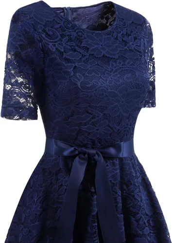 Miniatura 6 de DRESSTELLS Women Semi Formal Lace Dress Mother Bride Bridesmaid Dress for Wedding Cocktail Party Prom Short Dress