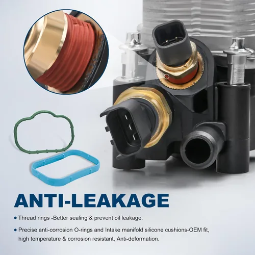 Miniatura 3 de MOSTPLUS Conjunto de adaptador de carcasa de filtro de enfriador de aceite de motor 5184294AE compatible con motor 2011 2012 2013 Dodge Jeep