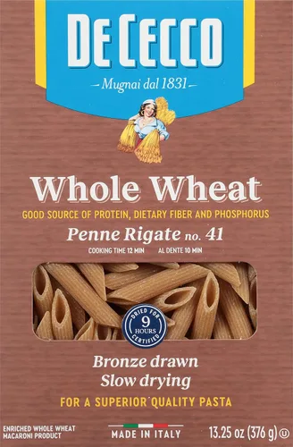 Miniatura 4 de De Cecco Penne Rigate - Trigo entero, 13.25 oz