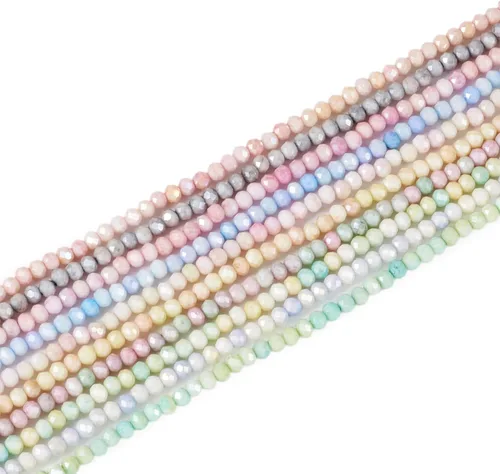 Miniatura 7 de Elecrelive 660 piezas Cuentas de Cristal Briolette de 4mm Cuentas de Vidrio Rondelle Color AB Cuentas de Vidrio Facetadas Sueltas para Bisutería
