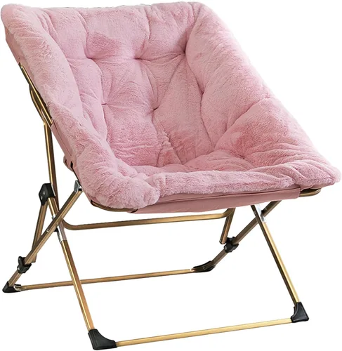 Miniatura 13 de Walsham Silla plegable cómoda, de piel sintética, suave, acogedora, silla Papasan de lectura para adultos, niños, dormitorio, sala de estar, Negro