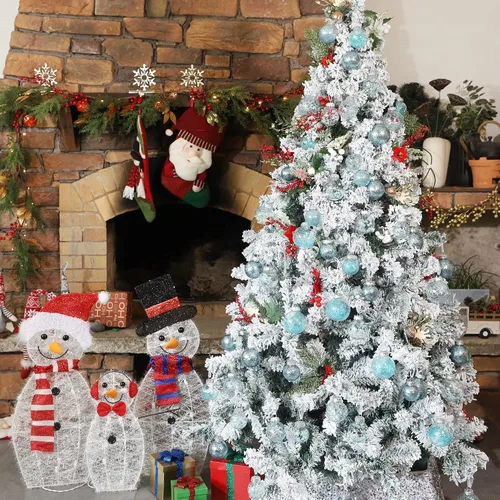Miniatura 6 de Lulu Home 30 adornos de bola de Navidad transparentes de 2.36 pulgadas, bolas transparentes preencordadas con decoraciones únicas