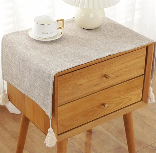 Miniatura 6 de Mantel de tela para mesita de noche, antideslizante, a prueba de polvo, gabinete de TV, refrigerador, lavadora, toalla cuadrada universal pequeña