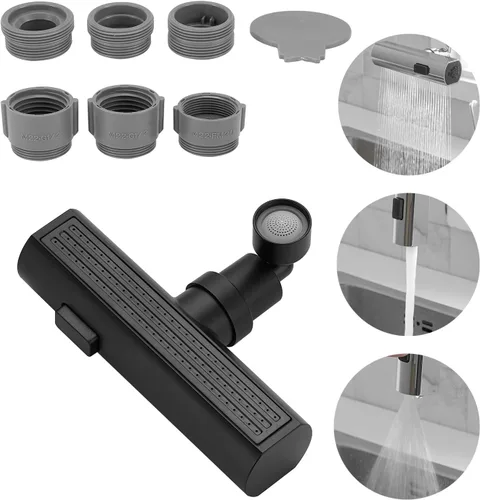 Miniatura 11 de Extensor de grifo de cascada de cocina, adaptador de grifo de cocina antisalpicaduras, giratorio universal de 360°, accesorios de repuesto de grifo