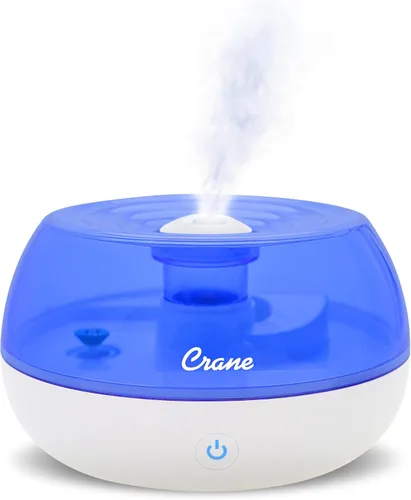 Crane Humidificador ultrasónico personal de niebla fría, para el hogar, dormitorio, hoteles, viajes y oficina, 0.2 galones, sin filtro, azul y blanco