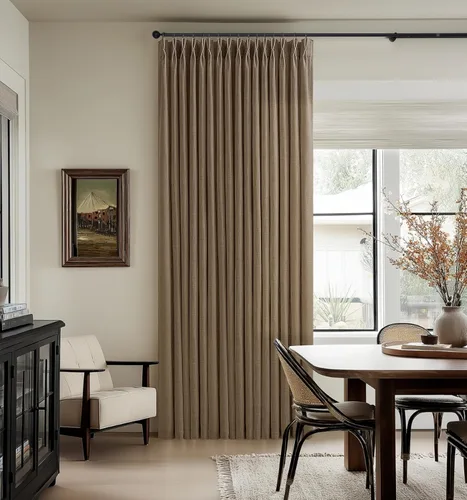 Miniatura 34 de TWODRAPES Cortinas de Lino Plisadas con Pinza Beige Blancas de 54 Pulgadas de Largo 2 Paneles para Comedor Cocina Dormitorio Plisadas Semi