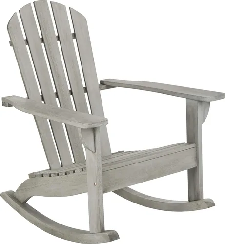 Miniatura 7 de Safavieh PAT7042A Colección Brizio Silla mecedora Adirondack de teca para exteriores Natural