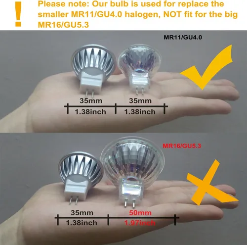 Miniatura 2 de ALIDE Bombillas LED MR11 GU4 de 6000 K, luz diurna blanca brillante fría de 3 W, reemplazo equivalente a halógeno de 20 W, 35 W, equivalente a