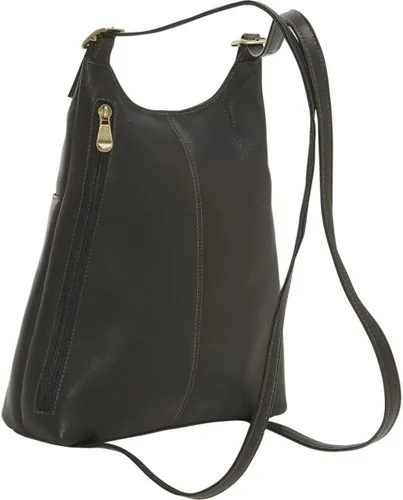 Miniatura 7 de Le Donne Mochila delgada de cuero para mujer Mochila de cuero de vaquetta colombiana de grano completo, 12 x 4 x 9 pulgadas, marino, Casual