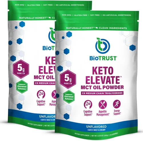 Miniatura 8 de BioTrust Keto Elevate - Aceite en polvo C8 MCT, crema cetogénica de café MCT, crema de café Keto - Energía limpia, enfoque mental y claridad - Polvo