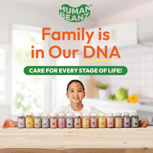 Miniatura 8 de Human Beanz Gomitas veganas Omega 3 para niños, gomitas con DHA y vitamina C, apoyo cerebral e inmunológico para niños, Explosión de cítricos, 120
