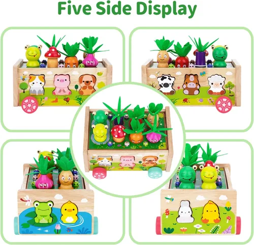 Miniatura 2 de KMTJT Montessori - Juguetes de madera para niños y niñas de 1, 2 y 3 años, juguetes de clasificación de formas, regalos de primer cumpleaños