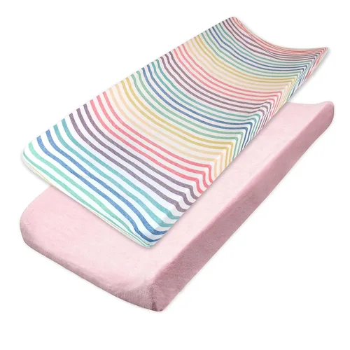 Miniatura 12 de HonestBaby Funda para cambiador de algodón orgánico unisex para bebé y pijamas para niños pequeños, azul claro (algodón terry), paquete de 1 unidad