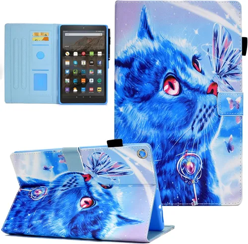 Miniatura 10 de Funut Funda para tablet Fire HD 10 (9ª/7ª/5ª generación, versión 2019/2017/2015), funda inteligente delgada de piel sintética con función