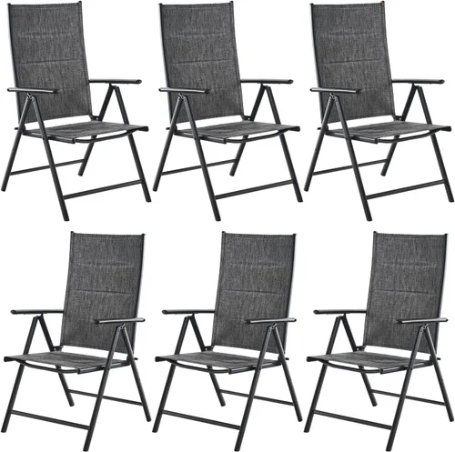 Miniatura 10 de Juego de 2 sillas plegables para patio, sillas de patio al aire libre con asiento acolchado de algodón de textileno suave y respaldo ajustable de 7