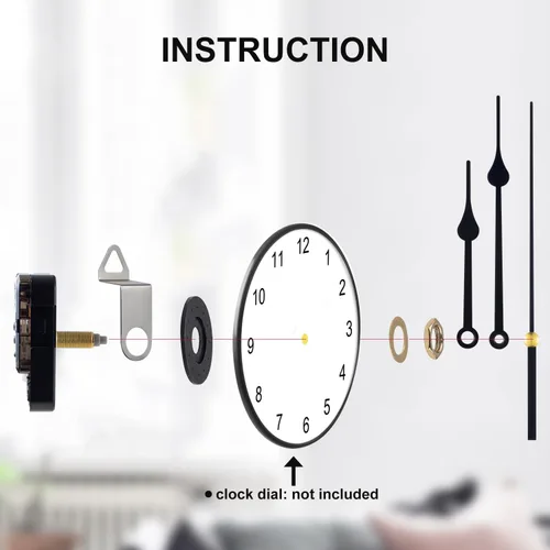 Miniatura 7 de EMOON Kit de reemplazo de mecanismo de reloj silencioso de 3 piezas, piezas de movimiento de reloj operadas por batería con 7 manecillas de reloj