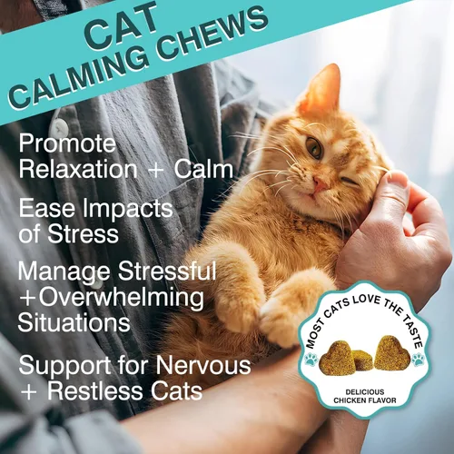 Miniatura 2 de Golosinas calmantes para gatos, 140 masticables suaves para aliviar la ansiedad, el estrés y prevenir las mordeduras, perfectas para viajes