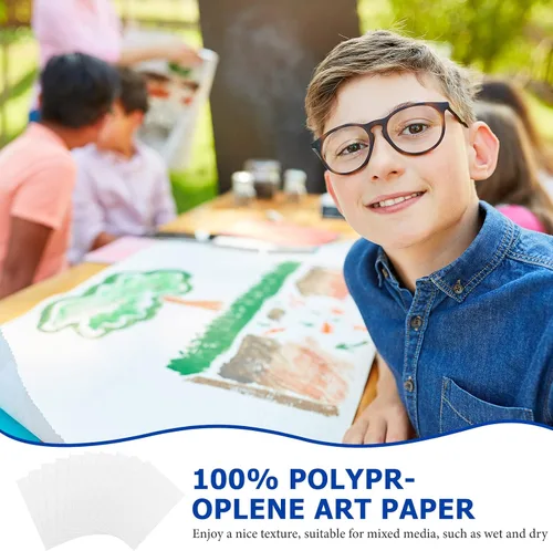 Miniatura 4 de Sherr 300 hojas de papel de acuarela a granel, 3 tamaños, 90 libras/160 GSM, papel de acuarela blanco para principiantes, niños, estudiantes