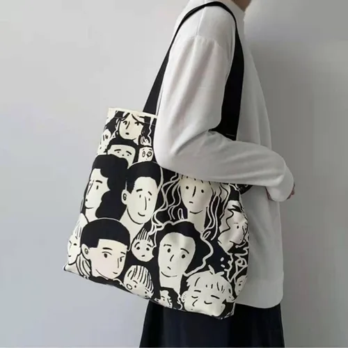 Miniatura 4 de GODWOODS Bolso de mano estético de lona con cremallera para mujer, bolsas de hombro de viaje con compartimentos