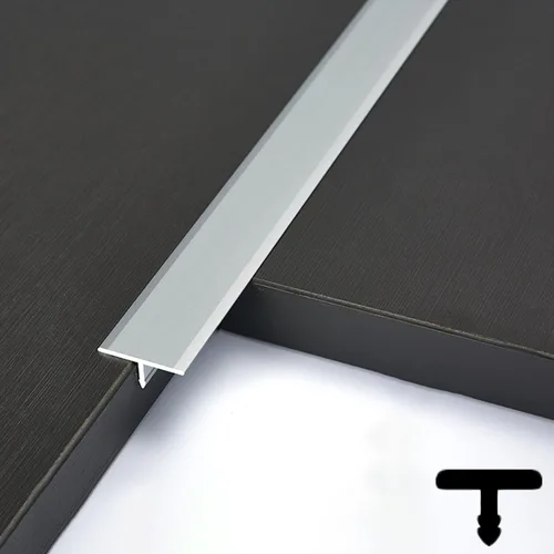 Miniatura 9 de Tira de transición de suelo de moldura en T de 47.2 pulgadas / 3.9 pies, tira de cubierta de costura de umbral para pisos de cemento laminados