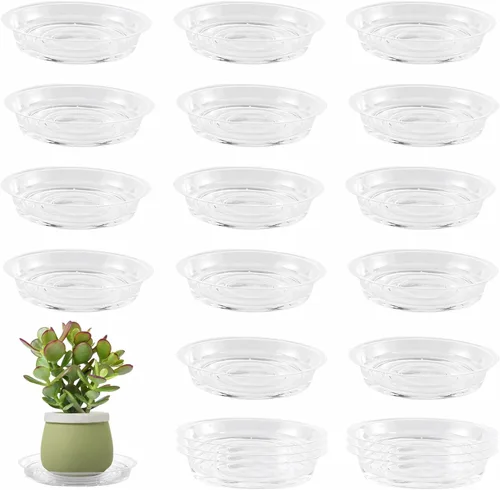 Miniatura 37 de Paquete de 30 platillos transparentes para plantas en interiores (4, 6, 8, 10, 12 pulgadas) platillos para macetas para plantas en maceta, juego