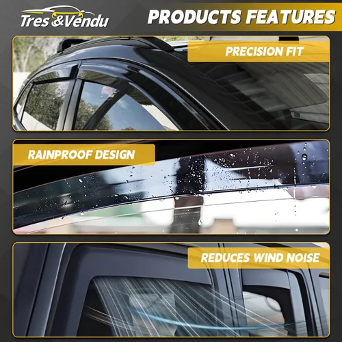 Miniatura 4 de Visor de ventana en canal para Jeep Grand Cherokee WK2 4 puertas SUV 2022, deflector de viento, protector solar y lluvia, adhesivo, a prueba