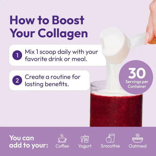 Miniatura 7 de VERISOL® Péptidos de colágeno hidrolizados tipo I y III con vitamina C, ácido hialurónico, biotina, Q-ACTIN® Proteína en polvo sin sabor para piel