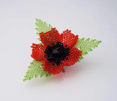 Miniatura 6 de Handmade Hair jewelry poppy flower clip bridal accessories hair piece wedding head jewelry