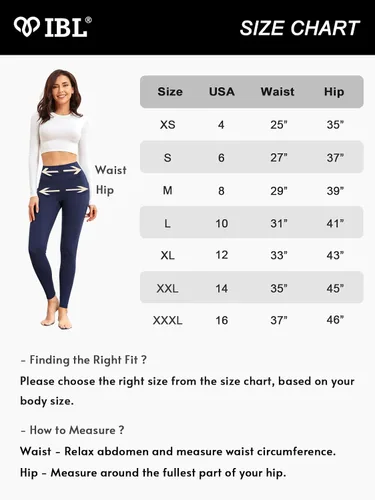 Miniatura 7 de IBL Leggings suaves para mujer con bolsillos de 27 pulgadas, pantalones de compresión de cintura alta para entrenamiento y yoga