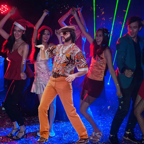 Miniatura 6 de MRYUWB Hippie Hombres 70s y 80s Disco Ropa Camisas Playa Cordón Impreso Manga Corta 5 Piezas Disco Tema Fiesta