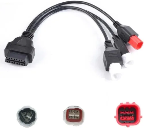 Herramienta de diagnóstico de motocicleta, cable adaptador OBD2 3 en 1 apto para Yamaha, 16 pines a 3pin 4pin 6pin