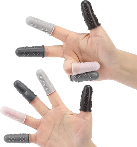Miniatura 9 de Mr. Pen - Protectores de dedos para pistola de pegamento caliente, 24 piezas, tonos negros y blancos, protectores de dedos de silicona, puntas