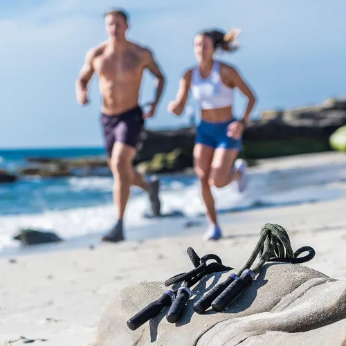 Miniatura 7 de Rx Smart Gear Cuerda de saltar con asas ergonómicas antideslizantes, cuerda de polipropileno con peso para fitness y ejercicio, entrenamiento
