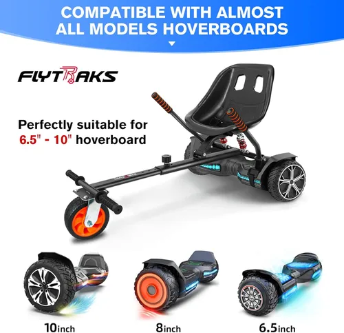 Miniatura 4 de Flytraks K2 Go Kart - Scooter autoequilibrante con absorción de impactos traseros, accesorio de asiento de scooter de equilibrio para neumáticos