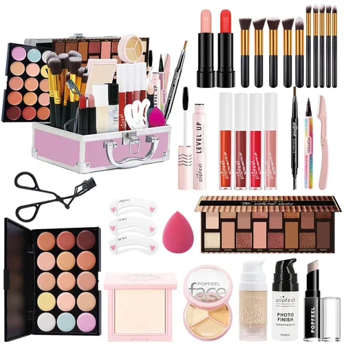 Miniatura 16 de Kit de maquillaje todo en uno rosa intenso para mujeres, kit completo, regalo de maquillaje para el día de la madre, para mujeres y niñas, paquete