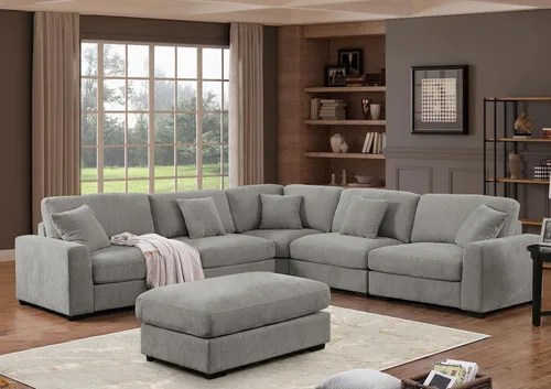 Miniatura 26 de Sofá modular Cloud de 212 pulgadas con tumbona grande, profundo y cómodo, sofás seccionales en forma de L de gran tamaño para sala de estar, Blanco