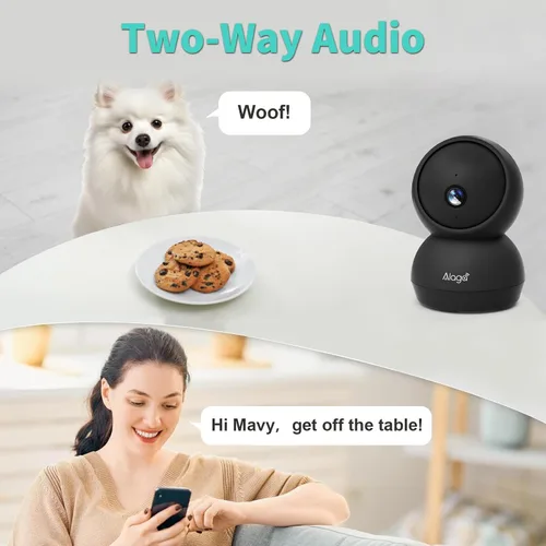 Miniatura 5 de Cámara de seguridad, cámara de seguridad interior HD 2K, cámara panorámica/inclinable de 360 grados para mascotas, WiFi 2.4G y 5G, detección