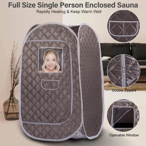 Miniatura 2 de Smartmak Tienda de Sauna de Vapor Portátil, Sala de Spa Plegable de Cuerpo Completo para Una Persona para Terapia de Desintoxicación Sin Vaporizador