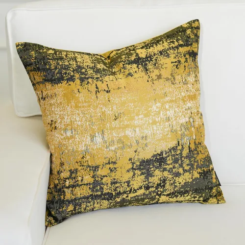 Miniatura 25 de THE-TINOART Fundas de almohada de estilo rústico moderno de 18x18, fundas de almohada decorativas tejidas en jacquard beige y dorado para sofá