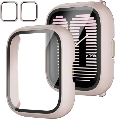 Miniatura 9 de Rc-Z Paquete de 2 fundas protectoras de pantalla para reloj inteligente Amazfit Active, parachoques duro de policarbonato integrado, película