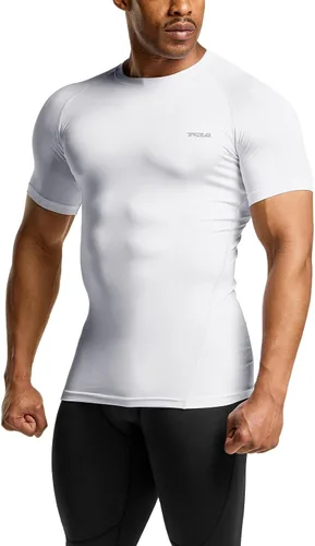 Miniatura 9 de TSLA - Paquetes de 1 o 3 camisetas de compresión para hombre, FPU 50+, de secado rápido, de manga corta, camiseta de entrenamiento atlético