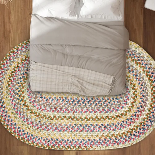 Miniatura 9 de Rhody Rug Country Jewel CJ35 - Alfombra trenzada ovalada de bronce de 2 x 3 pies, decoración del hogar, alfombra de piso o alfombra de dormitorio