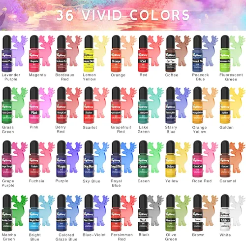Miniatura 2 de Pigmento de resina epoxi – Colorante líquido translúcido de 36 colores, tinte altamente concentrado para hacer joyas de bricolaje, pintura AB, 36