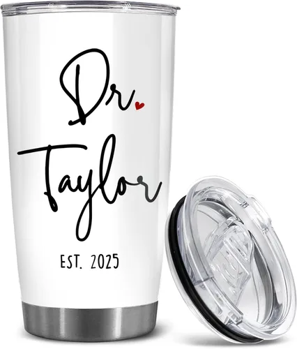 Miniatura 21 de BECHUSKY Regalo de graduación de doctorado personalizado, taza de doctorado con nombre personalizado, vaso de doctorado para hombres y mujeres