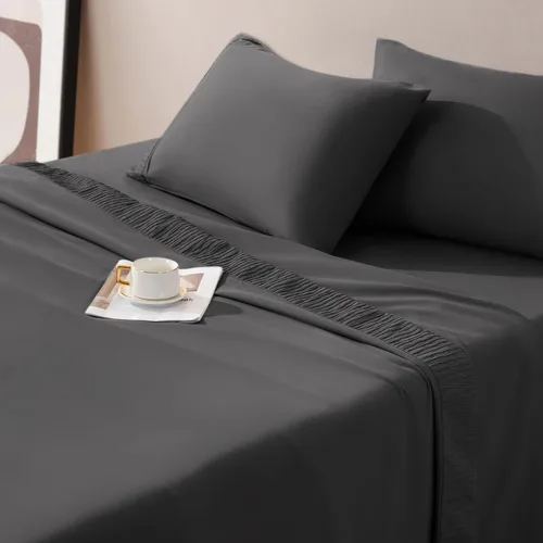 Miniatura 4 de SONORO KATE Juego de sábanas de cama, sábanas suaves de 1800 hilos, sábanas y fundas de almohada de microfibra refrescante, sábanas de 4 piezas
