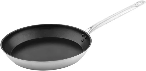 Miniatura 2 de Restaurantware Met Lux - Sartén redonda de 12.6 pulgadas, 1 sartén antiadherente lista para inducción, mango remachado, sartén de acero inoxidable