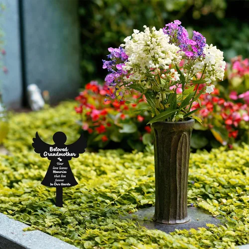 Miniatura 4 de Roowest Estacas conmemorativas para cementerio, placa de estaca, marcadores de ángel, para exteriores, acrílico, condolencias, impermeables