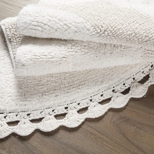 Miniatura 8 de Alfombra de baño de felpilla de algodón de 17 x 24 pulgadas, color beige, tapete de baño de felpa suave, ultra absorbente, de secado rápido, lavable
