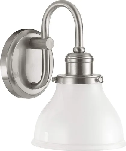 Miniatura 15 de Capital Lighting 621111PN-426 - Lámpara de pared de cristal transparente de mediados de siglo, 1 luz de 100 vatios, 10 pulgadas de alto x 6 pulgadas